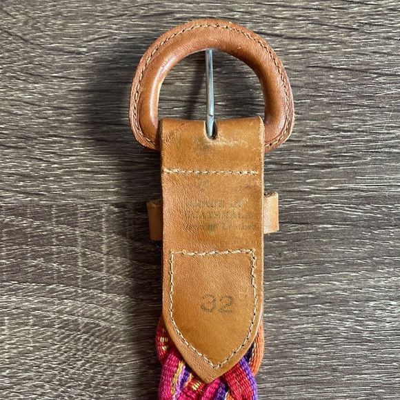 Vintage Women’s Colorful Guatemala Braided Leather Belt Size 32 main image 6